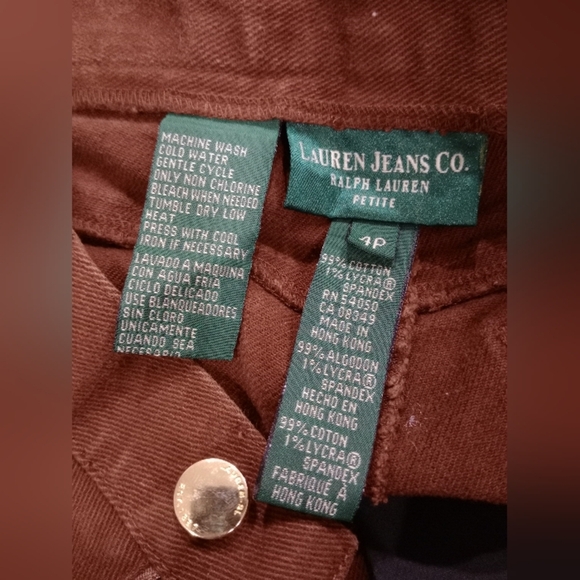 Lauren Jeans Co. Ralph Lauren Brown Mom Jeans Women's Size 4 Petite Retro Preppy - Picture 4 of 11